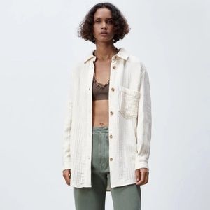 Zara oversized textured shirt